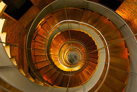 A winding staircase inside the lighthouse